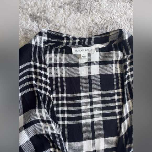 Cotton Candy LA | Long Sleeve plaid shirt with tied knot | NWT - Picture 5 of 8